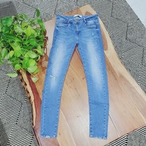 Vintage "15 Y2K Zara Trafaluc Mid Rise Skinny Fit Vivid Blue Jeans